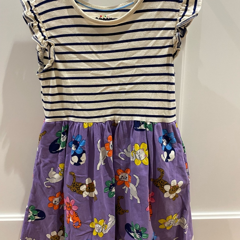 Mini Boden Posie Frill Sleeve Dress